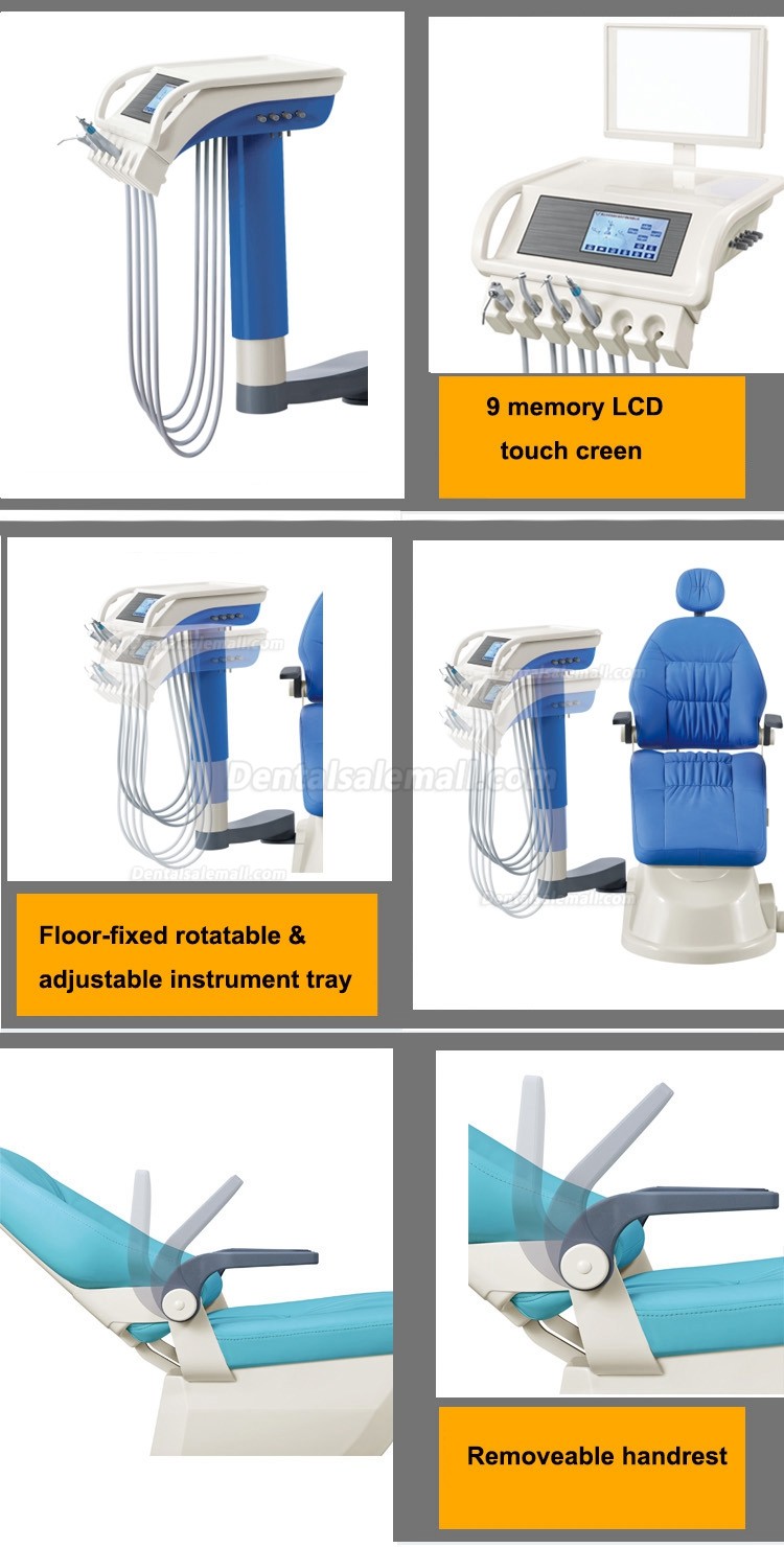 DSM-S350D  Dental Chair Treatment Unit Mobile Sliding Cart with 9 Memory LCD Screen Control System